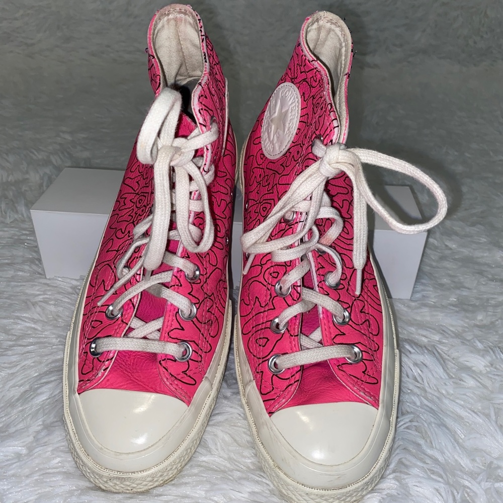 Converse Pink Leather "My Story" Sneakers - Picture 3 of 8